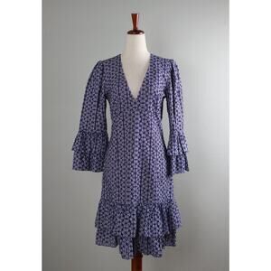 MICHAEL KORS COLLECTION $2290 Embroidered Eyelet Gingham Floral Dress Size 8